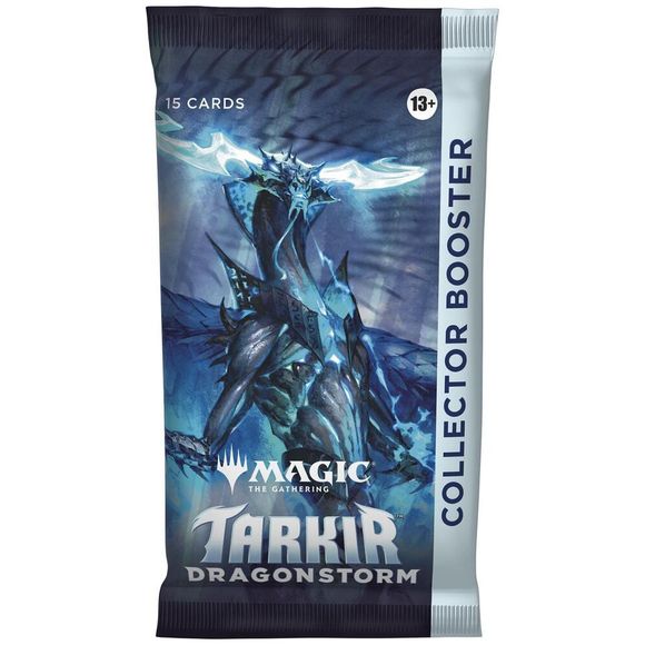 Contents:
Each Collector booster may contain these cards: TDM 1–276, 287–419; TDC 1–10, 51-90; SPG 104–118
• Each Collector Booster includes 9–11 Traditional Foil cards
• 5 cards of rarity Rare or higher
• 3–5 Uncommon
• 4–6 Common
• 1 Land card
• Headliner card in <1% of boosters