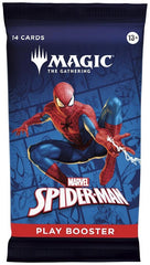 Contains:
14 Magic: The Gathering cards
Play Boosters may contain these cards: SPM 1–231; MAR 1–40
Includes 1–4 cards of rarity Rare or higher (2: 31%; 3: 3%; 4: <1%), and 3–5 Uncommon, 6–9 Common, and 1 Land cards
1 card of any rarity is Traditional Foil
Foil Showcase Mythic Rare in <1% of boosters
Traditional Foil Land replaces a Land in 20% of boosters
