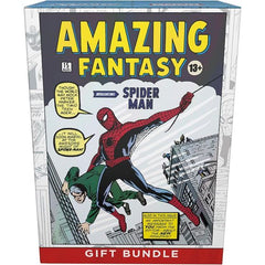 Marvel's Spider-Man Gift Bundle is the perfect present for fans of Magic and Marvel alike! Jam-packed with spider-goodness, it contains a Collector Booster full of Rares, foils, and cool treatments; 9 Play Boosters for playing with friends or to open just for fun; 1 Traditional Foil alternate-art promo card; 15 Traditional Foil Basic Land cards (including 5 with Full Art); 15 nonfoil Basic Land cards (5 with Full Art); 1 special oversized Spindown life counter; 1 foil card storage box; and 2 reference cards