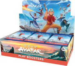 Team Avatar is back! The action, adventure, and spirit of Avatar: The Last Airbender awaken in Magic: The Gathering. Master new mechanics Earthbending, Airbendending, Waterbending and Firebending to tell your version of the story and discover your Magic playstyle. Bend the elements. Master the game.
Contents:
30 Magic: The Gathering | Avatar: The Last Airbender Play Boosters
Each Play Booster contains 14 Magic: The Gathering cards:
Play Boosters may contain these cards: TLA 1–358; TLE 1–61
1–4 cards of rari