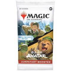 Each Avatar: The Last Airbender - Jumpstart Booster Pack contains 20 Avatar: The Last Airbender-themed cards.
Pack Breakdown:
• 61 Possible Jumpstart themes
• 1–2 Rare or mythic rare cards
• Includes lands
