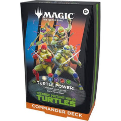 Release Date: Mar 5, 2026
Unleash mutagenic mayhem and battle your friends in Commander, Magic's most popular multiplayer format. Throw down with any two of these partnered pals— Leonardo, Donatello, Raphael, Michelangelo, or Splinter—to customize your playstyle at the table. Each teammate will help in different ways to achieve your goal: build up +1/+1 counters and grow your creatures into the world’s most fearsome fighting team!
This Commander deck is ready to play right out of the box and contains everyt