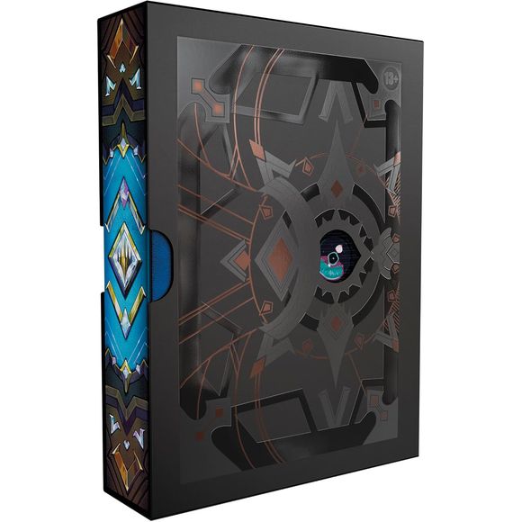 Release Date May 15, 2026
Paging all bookworms! This spell-bound bundle for Secrets of Strixhaven is studiously stuffed with all the extra credit any honors student could want. Buried in its pages you’ll find two 15-card Collector Boosters, six 14-card Play Boosters, 2 of 6 possible Traditional Foil Borderless promo cards, 20 Traditional Foil basic lands, and 1 special oversized Codex Bundle Spindown life counter. A Headliner Mythic Rare card can be found in <1% of Collector Boosters.