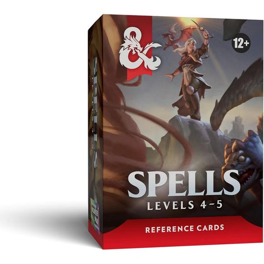 Bring your spells to life with these quick-reference cards for Dungeons & Dragons. Keep your magic in hand, making it faster and easier to play. Your spells are ready when adventure calls. For use with the Player’s Handbook. Included inside: 41 level 4 spells, 48 level 5 spells, 13 stat block cards, 5 customizable cards, and 1 instruction card.