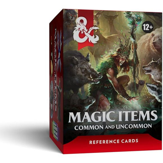Put rewards directly in your players’ hands with these beautifully designed quick-reference cards for Dungeons & Dragons. For use with the Dungeon Master’s Guide. Included inside: 59 Common cards, 117 Uncommon cards, 6 customizable cards, 1 instruction card.