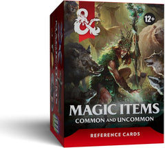 Put rewards directly in your players’ hands with these beautifully designed quick-reference cards for Dungeons & Dragons. For use with the Dungeon Master’s Guide. Included inside: 59 Common cards, 117 Uncommon cards, 6 customizable cards, 1 instruction card.
