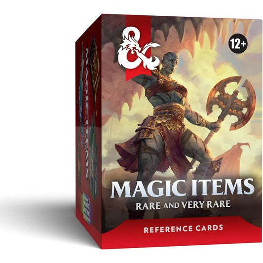 Put rewards directly in your players’ hands with these beautifully designed quick-reference cards for Dungeons & Dragons. For use with the Dungeon Master’s Guide. Included inside: 124 Rare cards, 95 Very Rare cards, 1 stat block card, 4 customizable cards, and 1 instruction card.