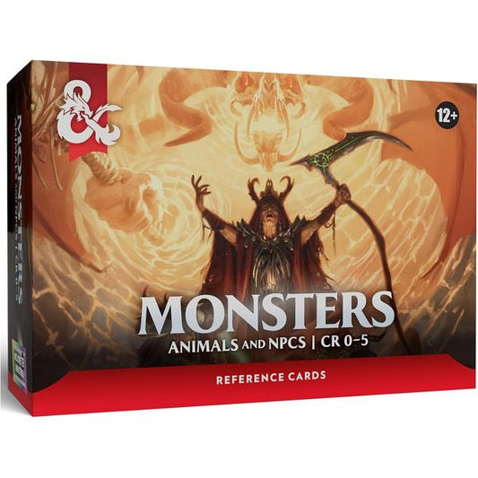 Bring your encounters to life with these beautifully illustrated quick-reference cards for Dungeons & Dragons. Each stat block puts a monster’s details in your hands, making combat faster, smoother, and more immersive. For use with the Monster Manual. Included inside: 87 Beast cards, 25 Humanoid cards, and 1 instruction card.