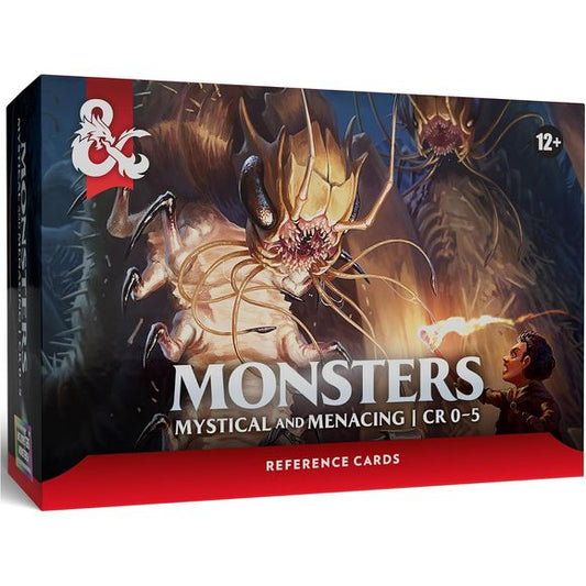 Bring your encounters to life with these beautifully illustrated quick-reference cards for Dungeons & Dragons. Each stat block puts a monster’s details in your hands, making combat faster, smoother, and more immersive. For use with the Monster Manual. Included inside: 8 Celestial cards, 22 Elemental cards, 20 Fey cards, 30 Fiend cards, 46 Monstrosity cards, and 1 instruction card.