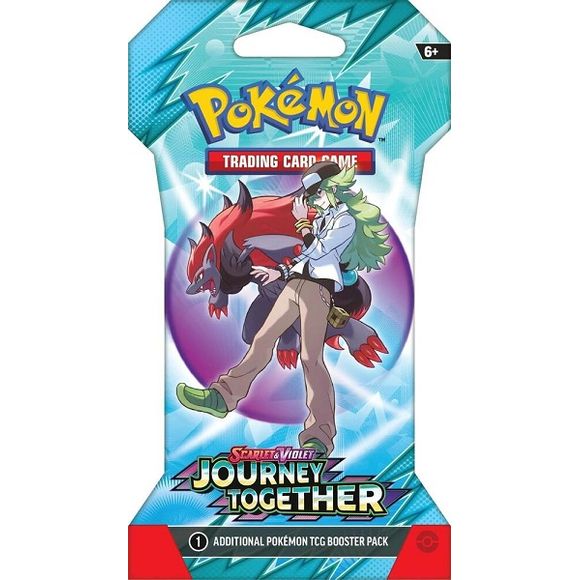 Trainer’s Pokémon Break into Battle! With deep trust and steady guidance, Trainers help bring out the best in their Pokémon. The bond they share empowers them to act as one in battle as they push their strength to the limit, including as Pokémon ex! Team up with N’s Zoroark ex, Iono’s Bellibolt ex, Lillie’s Clefairy ex, Hop’s Zacian ex, and more Trainer’s Pokémon, and discover the unstoppable power of friendship in the Pokémon TCG: Scarlet & Violet—Journey Together expansion!