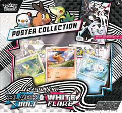 156 Pokémon, One Amazing Poster With 156 different Pokémon to discover, Unova is a region of grand opportunity for Pokémon Trainers! Fill out your own regional Pokédex starting with first partners Snivy, Tepig, and Oshawott as foil promo cards, then find more Unova Pokémon inside booster packs from the special Scarlet & Violet—Black Bolt and Scarlet & Violet—White Flare expansions. You also get a double-sided poster celebrating both expansions.
The Pokémon TCG: Unova Poster Collection includes 3 foil promo