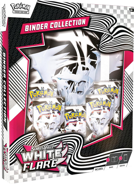 How Many Pages Can You Fill? Just like a Pokédex, a binder makes it easy to keep track of your Pokémon collection! With this 9-pocket binder, you can show off many of your favorite Pokémon TCG cards. Get a head start filling it up with 5 booster packs from the special Scarlet & Violet—White Flare expansion.