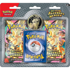 Release Date: 02/20/2026
Limit 3 Per Customer
Discover a Trainer's Pokemon at the Gym! The Celadon City Gym, led by Gym Leader Erika, is filled with beautiful greenery and Grass-type Pokemon galore. Visitors to Medali in the Paldea region have the chance to battle Gym Leader Larry and his Normal-type Pokemon. In this collection, you'll find a promo card featuring either Erika's Tangela or Larry's Komala, a metallic coin featuring your chosen Gym Leader, and two booster packs from the special Mega Evolution-