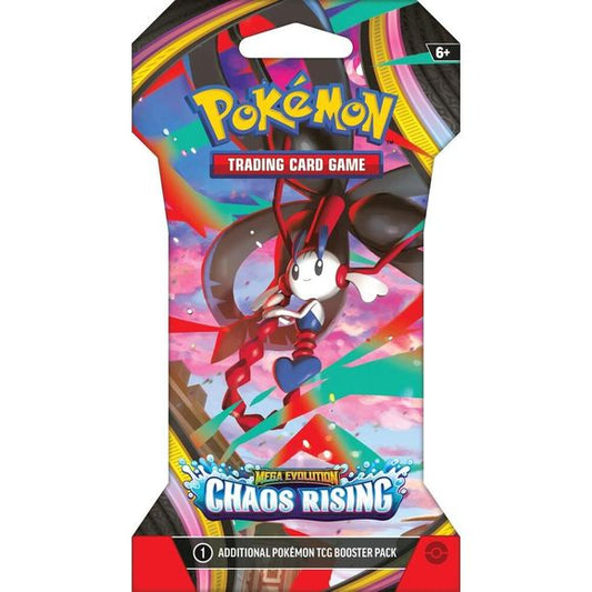 Release Date: 05/22/2026
Take On the Challenge of an Eternity! The hustle and bustle of the city turns into havoc as Mega Floette ex brings turmoil to the streets! Filled with courage and determination, Mega Greninja ex gathers other powerful Mega Evolution Pokemon ex, including Mega Pyroar ex and Mega Dragalge ex, to ward off this growing threat. As night falls, danger blossoms in the Pokemon TCG: Mega Evolution- Chaos Rising expansion! Over 120 cards. More new Mega Evolution Pokemon ex. More than 25 Train