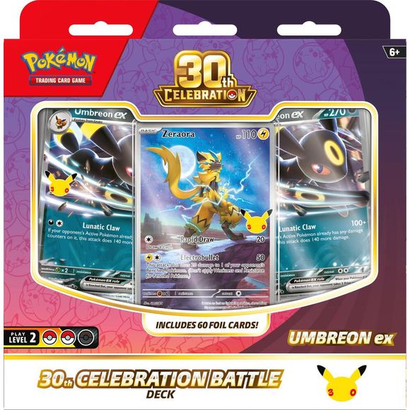 <p><strong>Release Date October 30th, 2026</strong></p>
<p>Celebrating 30 Years of Pokémon! Commemorate 30 years of joy with fan-favorite Pokémon spanning three dazzling decades! Celebrate this magnificent milestone with the mighty presences of Mewtwo ex and Mew ex, followed by a wealth of allies like Umbreon ex, Salamence ex, and Greninja ex. Plus, there are 30 reasons to honor Pikachu, as each booster pack contains one—with 30 unique variations to collect as Pikachu rare cards! And, whether you’re lookin