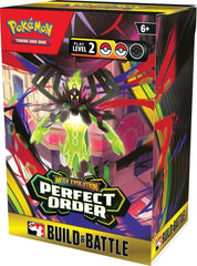 Inside each Mega Evolution—Perfect Order Build & Battle Box, you'll find:
A 40-card ready-to-play deck, including 1 of 4 unique foil promo cards
4 Pokémon TCG: Mega Evolution—Perfect Order booster packs
A code card for Pokémon TCG Live