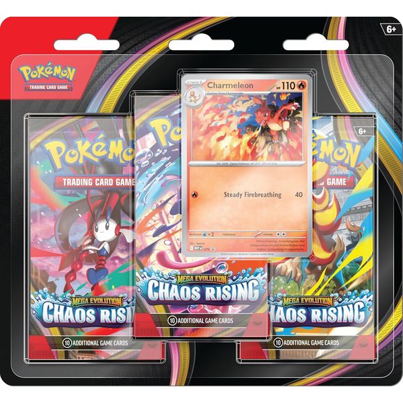 Pokemon TCG Mega Evolution - Chaos Rising ME04 3-Pack Blister