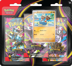 Delve into Darkness Beyond Limits!
Twinkling city lights and a starry sky become obscured in darkness as Mega Darkrai ex arrives with mystery and malice! But Mega Zeraora ex fights back with thunderous strikes of lightning, leading the way for Mega Chandelure ex, Mega Excadrill ex, and more to join the fray. Shadows deepen and nightmares become reality in the Pokémon TCG: Mega Evolution—Pitch Black expansion! Each blister comes with 3 booster packs and a promotional card.