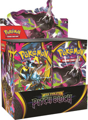 LIMIT 3 per person
Release Date: 07/17/2026
Booster box contains 36 packs of Pitch Black
Delve into Darkness Beyond Limits! Twinkling city lights and a starry sky become obscured in darkness as Mega Darkrai ex arrives with mystery and malice! But Mega Zeraora ex fights back with thunderous strikes of lightning, leading the way for Mega Chandelure ex, Mega Excadrill ex, and more to join the fray. Shadows deepen and nightmares become reality in the Pokemon TCG: Mega Evolution- Pitch Black expansion! Over 115