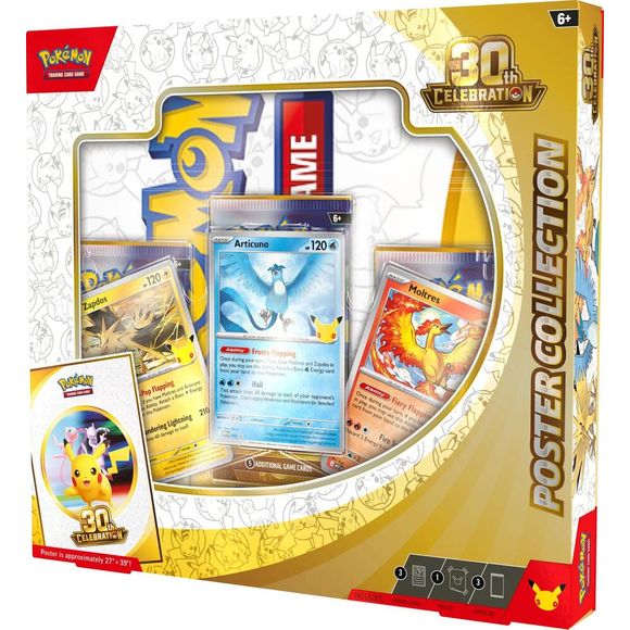 Release Date September 16th, 2026
Celebrating 30 Years of Pokémon! Commemorate 30 years of joy with fan-favorite Pokémon spanning three dazzling decades! Celebrate this magnificent milestone with the mighty presences of Mewtwo ex and Mew ex, followed by a wealth of allies like Umbreon ex, Salamence ex, and Greninja ex. Plus, there are 30 reasons to honor Pikachu, as each booster pack contains one—with 30 unique variations to collect as Pikachu rare cards! And, whether you’re looking forward to a glittering