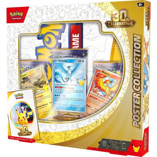 Release Date September 16th, 2026
Celebrating 30 Years of Pokémon! Commemorate 30 years of joy with fan-favorite Pokémon spanning three dazzling decades! Celebrate this magnificent milestone with the mighty presences of Mewtwo ex and Mew ex, followed by a wealth of allies like Umbreon ex, Salamence ex, and Greninja ex. Plus, there are 30 reasons to honor Pikachu, as each booster pack contains one—with 30 unique variations to collect as Pikachu rare cards! And, whether you’re looking forward to a glittering