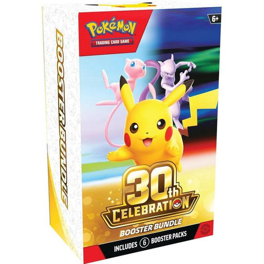 Release Date October 2nd, 2026
Celebrating 30 Years of Pokémon! Commemorate 30 years of joy with fan-favorite Pokémon spanning three dazzling decades! Celebrate this magnificent milestone with the mighty presences of Mewtwo ex and Mew ex, followed by a wealth of allies like Umbreon ex, Salamence ex, and Greninja ex. Plus, there are 30 reasons to honor Pikachu, as each booster pack contains one—with 30 unique variations to collect as Pikachu rare cards! And, whether you’re looking forward to a glittering fut