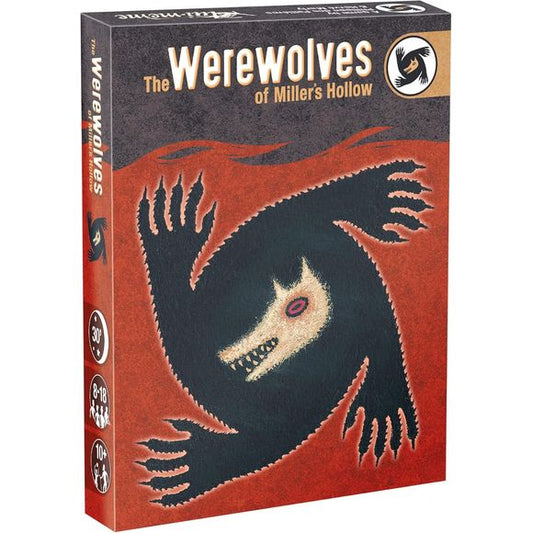 The tiny hamlet of Millers Hollow is beset by monstrous enemies hidden in their midst! Werewolves of Millers Hollow is a social game of deduction and suspicion for eight to eighteen players. Some of you are innocent villagers, tasked with organizing the townsfolk and uncovering the evil in disguise, so you can kill the beasts before they claim the entire town. But if you're a werewolf, band with your fellow monsters to pick off the frightened townsfolk one by one, spreading distrust and suspicion until the