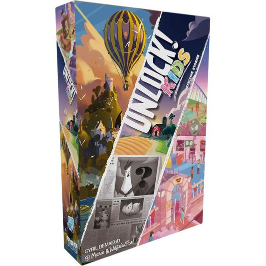 Adapted from the hit Unlock! series of games, Unlock! Kids invites young players and their families to test their mental fortitude and problem-solving skills in a set of escape games adapted from other Unlock! adventures.
Unlock! Kids contains 3 stories, with 2 adventures each, and does not require and app to play. There's even a tutorial that teaches the game as it's played.
1-4 players
Ages 6+
20-60 minute play time