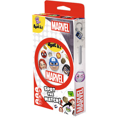 In Spot it!, there is only one common symbol between two cards. Be the first to spot the match to win!
This special edition of Spot it! is perfect for all Marvel fans. Spot it! comes in a small tin box, perfect for on-the-go.
MARVEL-THEMED MATCHING GAME: Race to find the one matching symbol between any two cards featuring Marvel superheroes in emoji style!
ICONIC HEROES & VILLAINS: Includes fan-favorite characters like Spider-Man, Iron Man, Captain America, Black Panther, Hulk, and more in a fun emoji d