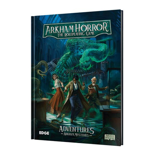 The city of Arkham is a nexus for the strange, the dangerous, and the supernatural. In this adventure book, you’ll face some of the different dangers that threaten the city to give you a glimpse of the infinite possibilities offered to game masters by the Arkham Horror RPG Core Rulebook:
- Stop would-be arcanists who have gained too much power
- Find the cause behind people falling into bizarre comas
- Investigate the mysterious death of a graduate student at the Miskatonic Museum
These three unique stand