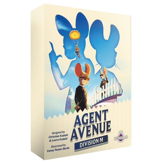 The exciting expansion to the award-winning game! This expansion introduces a brand-new Agent type, Division M has arrived in the neighborhood! These special agents bring a danger zone around your home space, raising the tension and excitement in Agent Avenue.