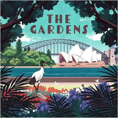Sydney's Royal Botanic Garden holds a special place in the hearts of locals. World renowned for its location, beauty, and historical and scientific significance, each of its 29 hectares are not only stunning, but a calming retreat from the city's streets. In The Gardens, players draft cards depicting different features of the Gardens, using them to build their own portion of it in front of themselves.