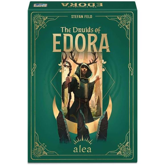 The Druids of Edora is a game of strategic dice placement and building menhirs and stelae with the help of healing herbs and mysterious stones.
You take on the roles of druids and sorceresses, journeying through an enchanted Celtic woodland filled with sacred sites and mysterious locations. You will construct steles and menhirs, visit dolmens and the oracle’s shrine. Along the way, you’ll collect diamonds for your amulets, mistletoe for powerful spells, and healing herbs for potions.
Who will master these c