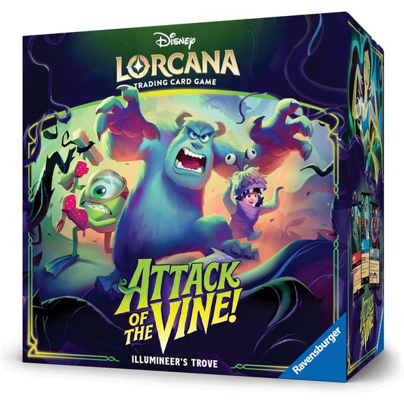 Release Date: 07/24/2026
This Illumineer’s Trove is perfect for Disney fans, TCG enthusiasts, and collectors alike! With the 8 booster packs, you’ll expand your collection, giving you more options for your deck. The full-art storage box and 6 character-themed dividers keep your cards safe and organized. During play, keep track of damage with 6 themed dice. The lore counter makes it easy to see how close you are to victory!