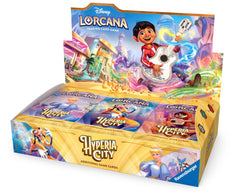 Release Date:10/23/2026
<p><strong>Disney Lorcana TCG: Hyperia City Booster Display</strong> brings players and collectors into a vibrant new setting filled with music, adventure, and familiar Disney characters. Hyperia City introduces new cards and strategies to Disney Lorcana while featuring the debut of Disney and Pixar’s Coco, making this booster display an exciting choice for expanding collections, upgrading decks, and discovering new favorite glimmers.</p>
<p>Each factory-sealed display contains 24 H