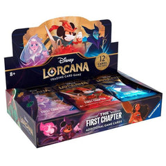 Wield magic inks and the power of Lorcana to assemble your team of Disney characters. Some characters will be familiar friends. Others will be fantastically reimagined. Each booster box contains 24 booster packs.
Unlike starter decks, booster packs contain twelve random cards from Disney Lorcana: The First Chapter. Use booster packs to build and customize your deck with abilities and characters beyond those found in starter decks.