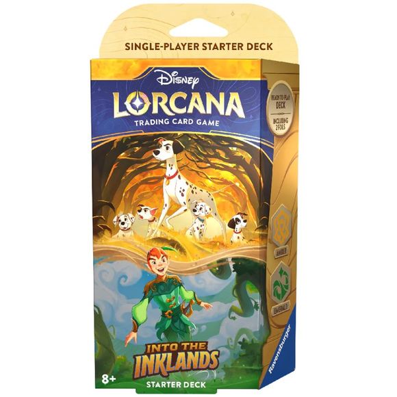 To play Disney Lorcana TCG, each player will need a deck of sixty cards. Ready-to-play starter decks contain a preconstructed deck with a specific card list. If you’re new to trading card games, or if you want to experience the game with a deck designed and tested by Team Lorcana, this is a good place to start.
Contents:
• 1 starter deck of 60 cards, including 2 foil cards of the characters on the package front
• 11 game tokens
• 1 rulebook
• 1 booster pack containing 12 randomized cards