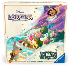 This product is a Presale item with an estimated shipping date of 3/21/2025.
The ultimate treasure for both collectors and players, the Illumineer’s Trove includes a full-art storage box with 6 character-themed card dividers to keep your Disney Lorcana TCG cards safe and organized by ink.
1 storage box, 2 deck boxes, 8 booster packs, 15 game tokens, 1 player's guide