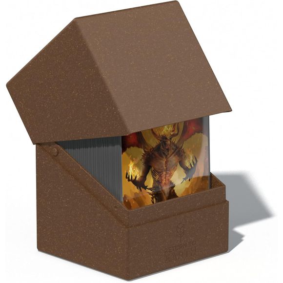 Developed and produced in Germany, this handy and solid Boulder 100+ with super-easy opening consists of 97% renewable resources, with a FSC certified grass paper packaging. The deck case is recyclable and holds up to 100 double-sleeved or 120 single-sleeved cards when using Ultimate Guard Sleeves. With the purchase of this Return to Earth product you directly support global reforestation.