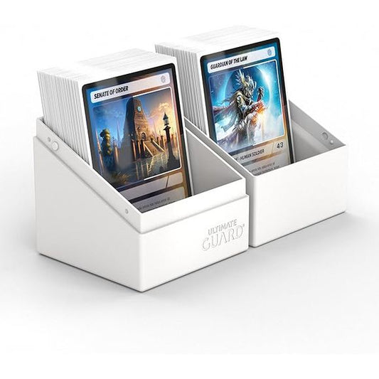 Your favorite Deck box the Boulder 100+, now comes in fully solid colors. Oh…and all the components from the plastic to production, made right here, in the USA! Introducing the Boulder 100+ Solid line. Everything that you have come to love about the incredibly durable deck box, such as - Extremely secure enclosure, precision fit for UG sleeves, fitting 100+ double sleeved cards, or 120+ single sleeved cards. All the quality you've come to expect from UG, value you'll love - Made in America