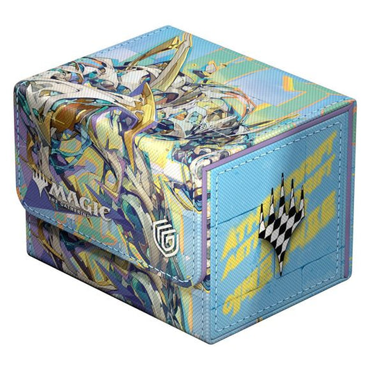 The Sidewinder 100+ Xenoskin is a high-quality TCG deck box that offers premium card protection thanks to its resistant Xenoskin material, microfiber inner lining, and strong magnetic closure, while still granting easy and convenient access to the deck inside. The deck boxes are printed in full color with officially licensed artworks from Magic: The Gathering's upcoming set "Aetherdrift". The Sidewinder 100+ Xenoskin is optimized to hold 100 double-sleeved or 120 single-sleeved cards in Ultimate Guard sleev