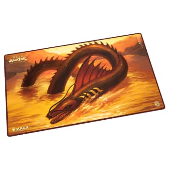 The 61x35cm Play-Mat protects cards and sleeves while playing and improves the gaming experience thanks to its anti-slip underside, while the stitched edges guarantee an even longer service life. The top side of the Play-Mat is printed with officially licensed artworks from Magic: The Gathering's upcoming set Avatar: The Last Airbender.