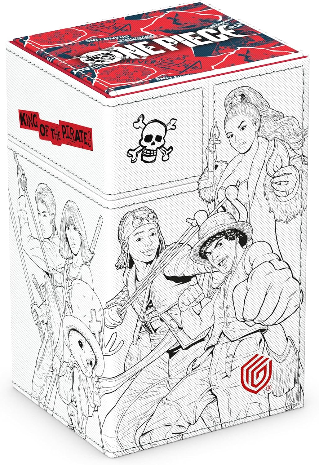 Ultimate Guard’s Flip’n’Tray 80+ Xenoskin is a premium TCG deck box featuring two independently accessible trays—one for 80 double-sleeved trading cards in Ultimate Guard sleeves and one for dice and accessories. Its durable Xenoskin material, microfiber inner lining, and strong magnetic closures guarantee exceptional protection for cards from trading card games like the ONE PIECE CARD GAME. Designed to combine with other Ultimate Guard products, the Flip’n’Tray 80+ deck box can hold a Boulder 80+ when the
