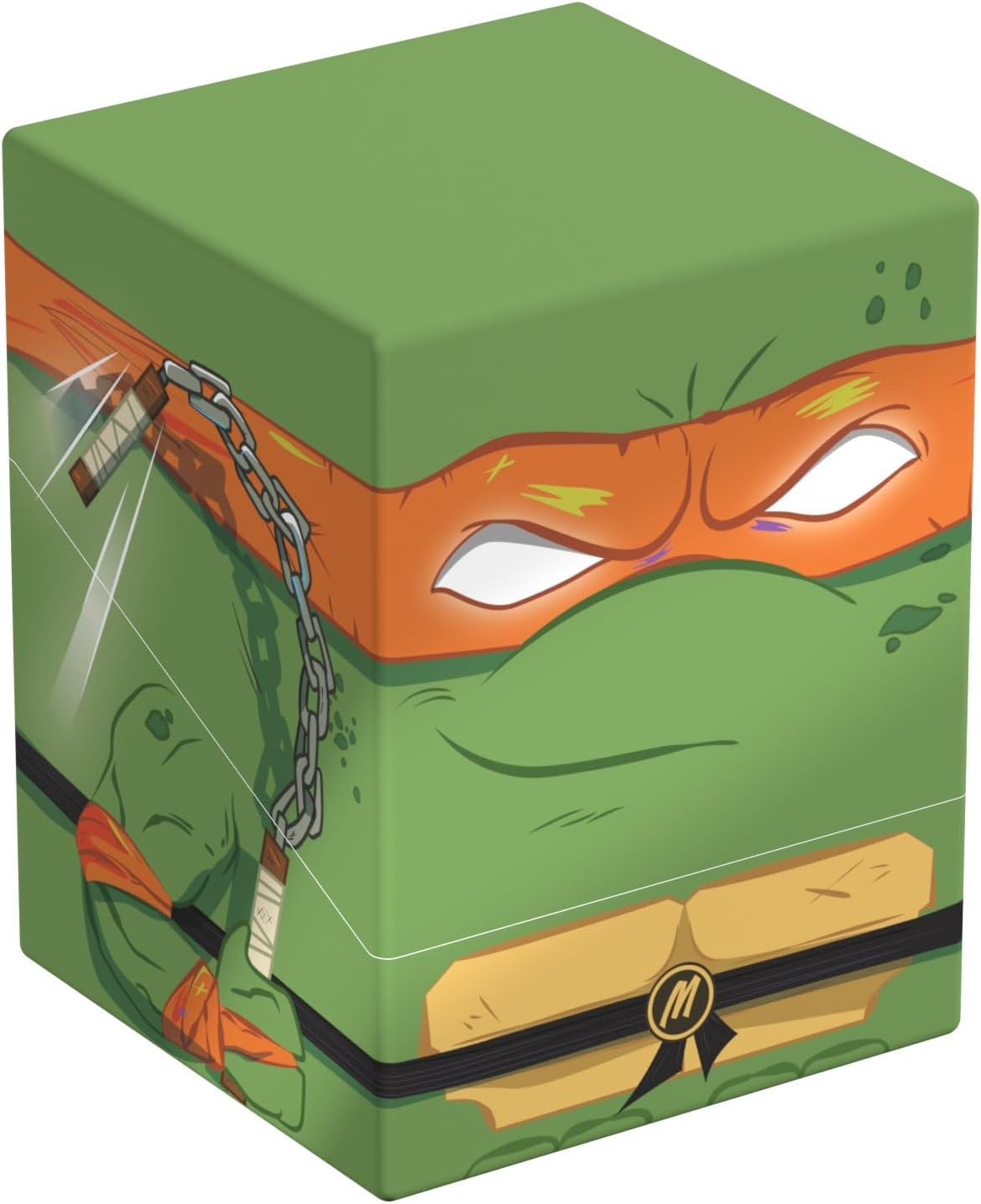 Ultimate Guard Squaroes represent the next generation of TCG accessories! Made from high-quality materials and 78% from renewable resources, the Squaroes offer an excellent level of card protection and, thanks to exclusive designs, limited editions and deck boxes with different degrees of rarity, become collector's items themselves. The Teenage Mutant Ninja Turtles™ Squaroes can hold up to 100 double-sleeved cards* from games like Magic: The Gathering, Pokémon, Lorcana, Flesh and Blood, Yu-Gi-Oh!, Riftbound