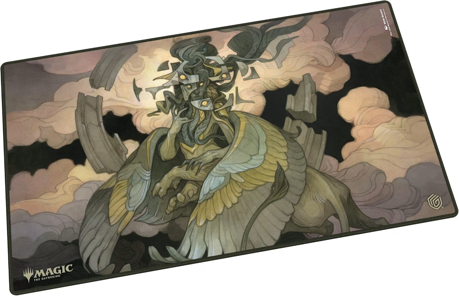The 61x35cm Play-Mat protects cards and sleeves while playing and improves the gaming experience thanks to its anti-slip underside, while the stitched edges guarantee an even longer service life. The top side of the Play-Mat is printed with officially licensed artworks from Magic: The Gathering's upcoming set "Reality Fracture".