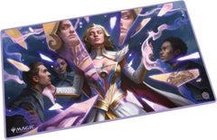 The 61x35cm Play-Mat protects cards and sleeves while playing and improves the gaming experience thanks to its anti-slip underside, while the stitched edges guarantee an even longer service life. The top side of the Play-Mat is printed with officially licensed artworks from Magic: The Gathering's upcoming set "Reality Fracture".