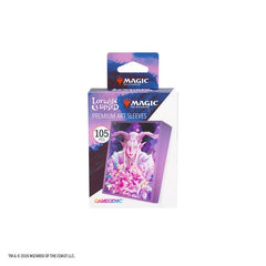 Enhance your game and protect your cards in style. These premium-quality, full-color printed Art Sleeves with textured finish are a must-have for every fan of the game. The matte back and clear front provide an exceptional tactile feel and an incredibly smooth shuffle experience. Each pack includes 105 sleeves and comes in fully plastic-free full-art packaging with a retractable hanger.