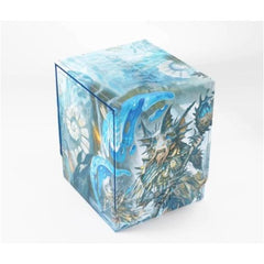 The Squire PLUS 100+ XL is a premium deck box featuring officially licensed artwork from the game, showcased on a full-color printed Armorfyber surface with high visual impact. It offers a clear innovation: display your Top Card or Commander without opening the box. The included Slide Card Case keeps your card UV-protected, easily visible for deck recognition, and can be detached for use during gameplay - keeping your card protected at all times. The box holds 100 double-sleeved cards, even with extra thick