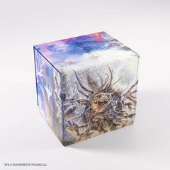 The Sidekick PRO 100+ XL is a premium deck box featuring officially licensed artwork in 2 designs from the game. Designed for functionality and style, it holds 100+ double-sleeved cards in a sideloading position, with additional space for tokens and a UV-protected Slide Card Case at the front. The Slide Card Case is seamlessly integrated into the front of the box and can be removed for use during gameplay, allowing players to display their Commander card while keeping it fully protected at all times. A hidd