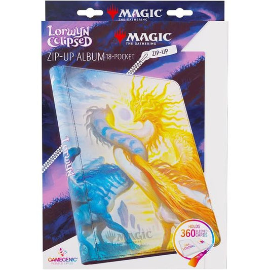 The officially licensed Zip-Up Album 18-Pocket is a great way to collect and organize your valuable cards. The Zip-Up Album 18-Pocket has a colorful vibrant high-quality, full-art prints from the game on the outside AND inside of the album! It holds 20 pages with 18 side-loading pockets each, for a total capacity of 360 cards (even double-sleeved*). The reinforced, rigid cover keeps the album from warping, and a uniquely designed zipper puller closes it from all sides.